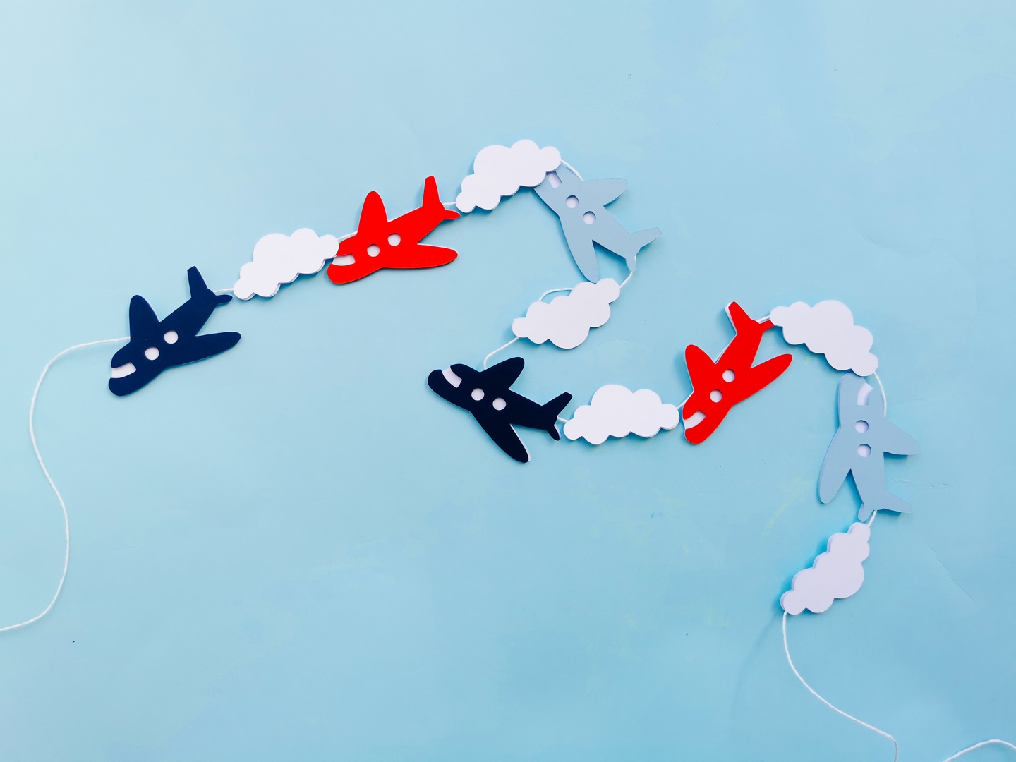 girlanda dekoracyjna samoloty i chmurki