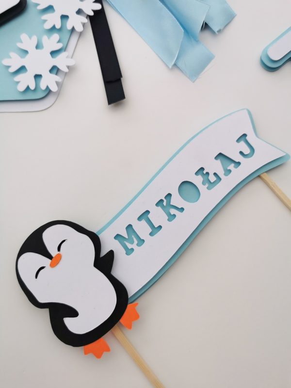Topper personalizowany  - PINGWINEK - obrazek 6