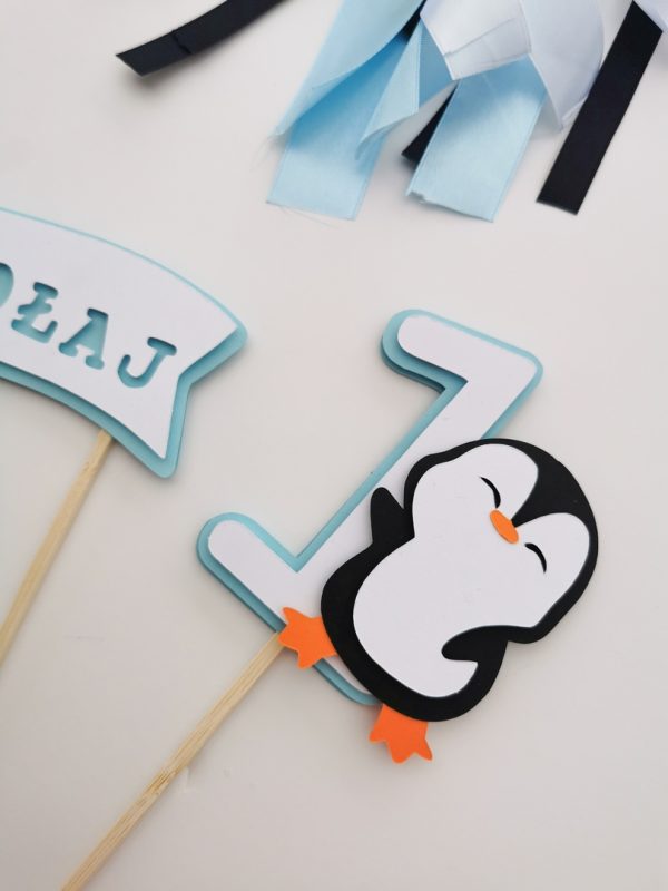 Topper personalizowany  - PINGWINEK - obrazek 7