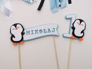 Topper personalizowany  – PINGWINEK