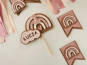 Topper personalizowany  – TĘCZA BOHO