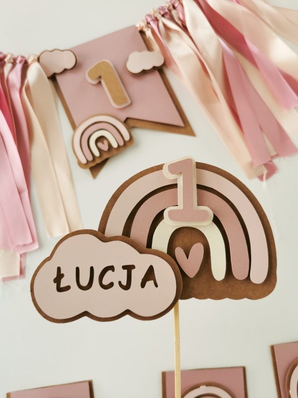 Topper personalizowany  - TĘCZA BOHO - obrazek 3