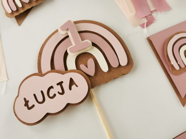Topper personalizowany  - TĘCZA BOHO - obrazek 5